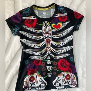 Dia Fe los muertos skeleton shirt Inknburn size S